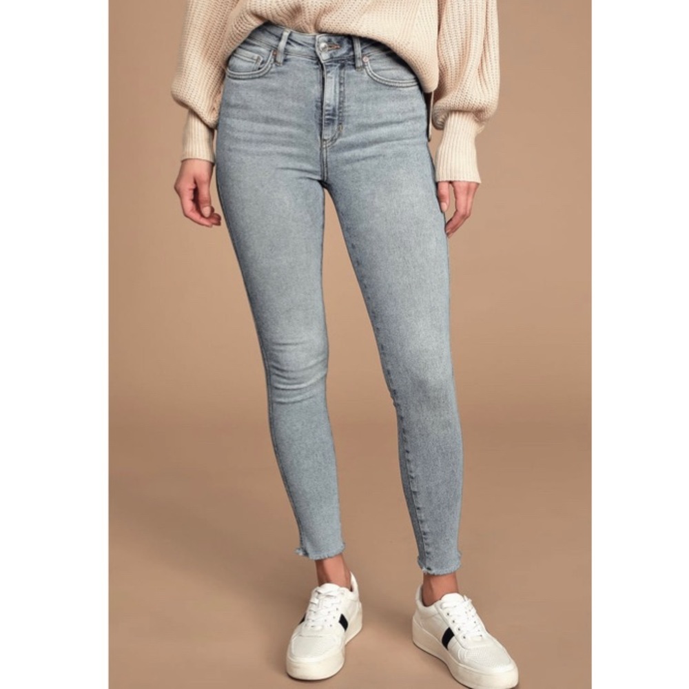HP⭐️FREE PEOPLE Raw High-Rise Jeggings NWT 27 Acid - Picture 9 of 16